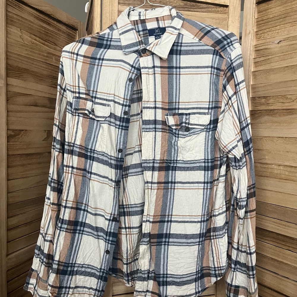 Plaid Button-Up Shirt